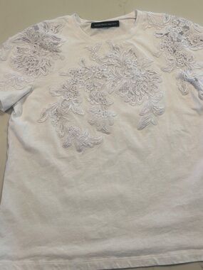 White Lace Shoulder Women's Top